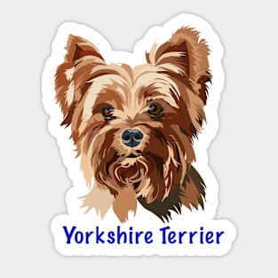 Yorkshire Terrier Vector Style Cartoon Portrait Sticker